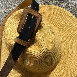 Vintage Suede Belt Colorblock Belt size Large Black & Tan Brown
